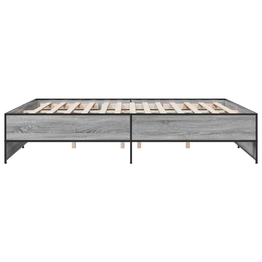 Cadre de lit sans matelas sonoma gris 200x200 cm - 5