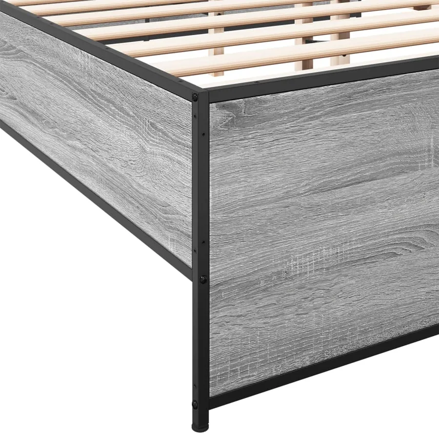 Cadre de lit sans matelas sonoma gris 200x200 cm - 7