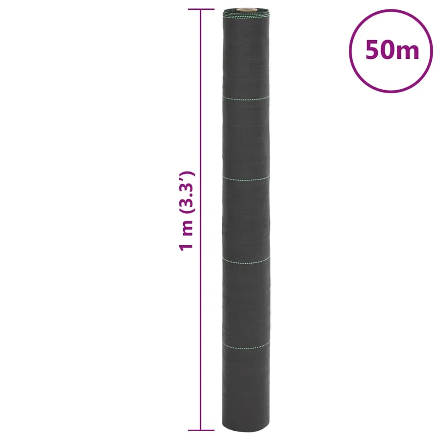 Membrane anti-mauvaises herbes noir 1x50 m PP - 8