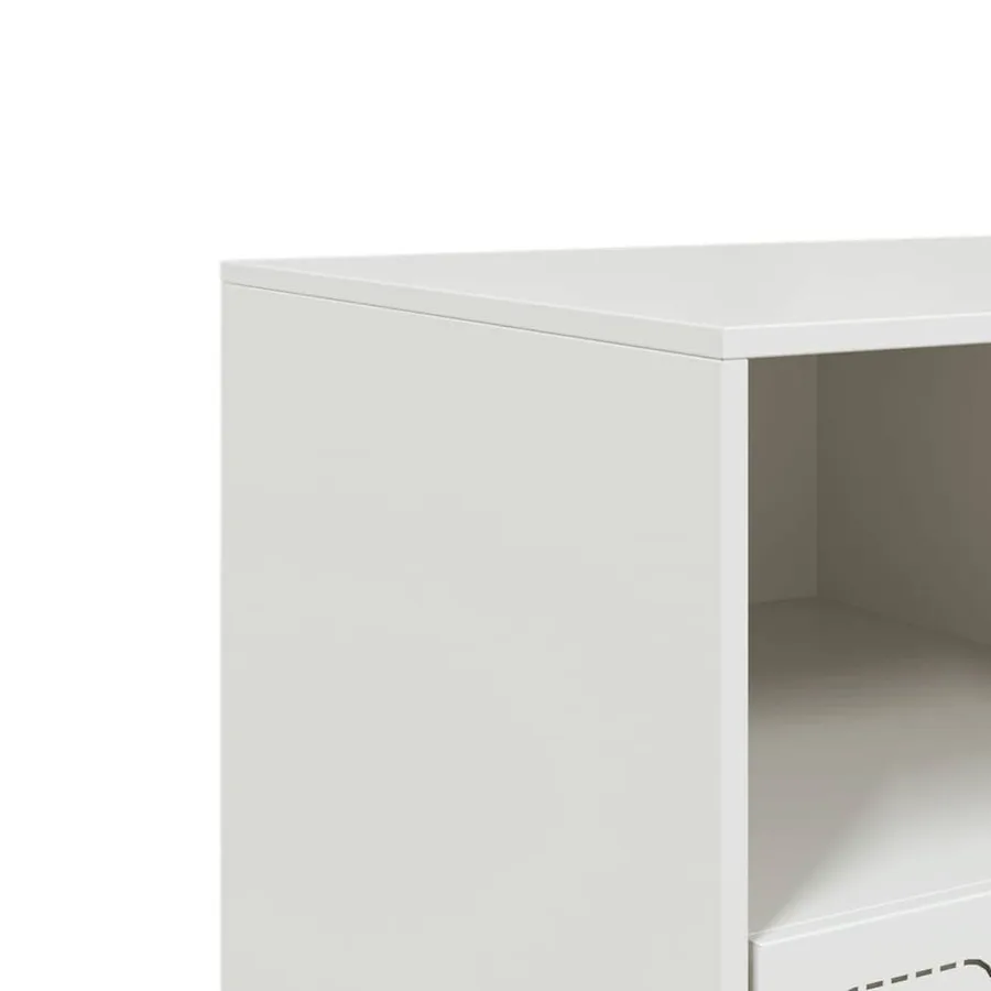Meuble TV blanc 99x39x44 cm acier - 10