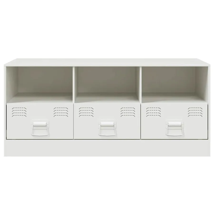Meuble TV blanc 99x39x44 cm acier - 6