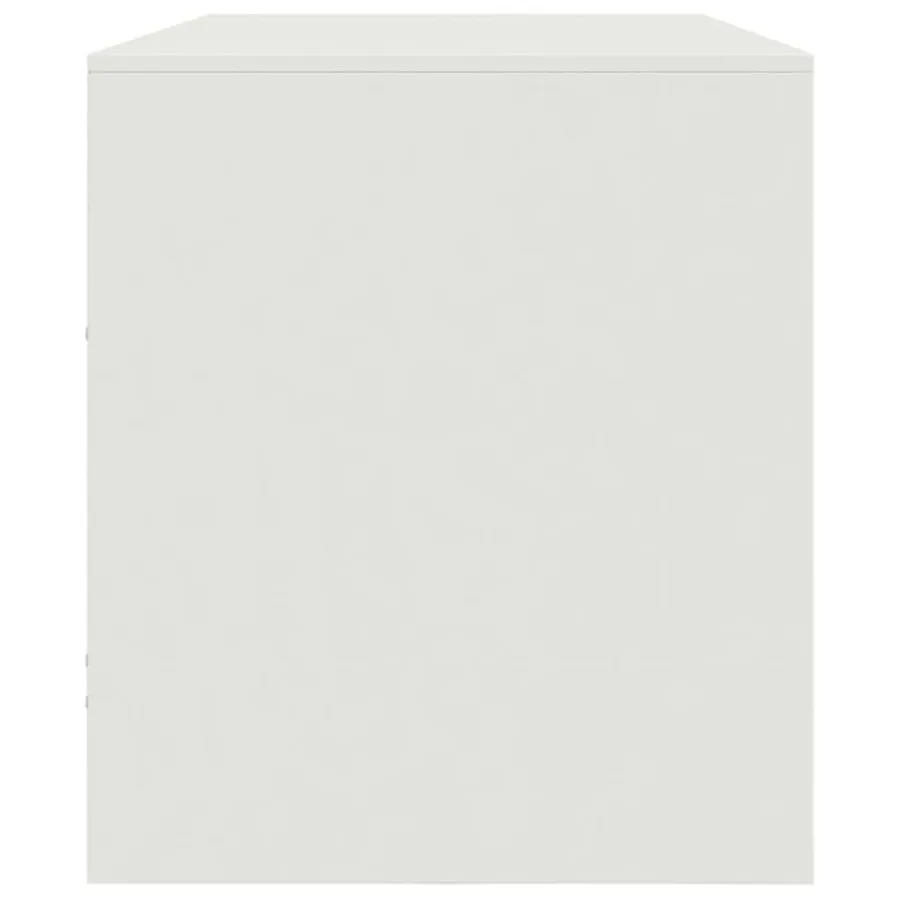 Meuble TV blanc 99x39x44 cm acier - 8