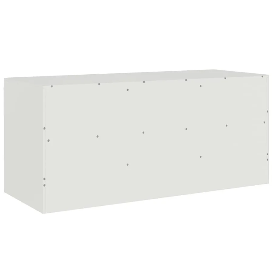 Meuble TV blanc 99x39x44 cm acier - 9