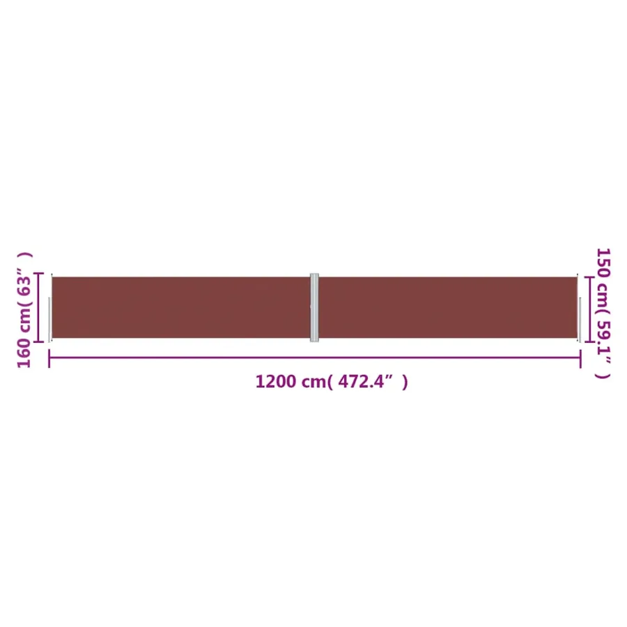 Auvent latéral rétractable Marron 160x1200 cm - 8