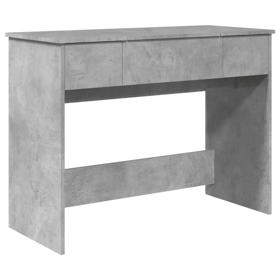 Coiffeuse avec miroir gris béton 100x45x76 cm - 2
