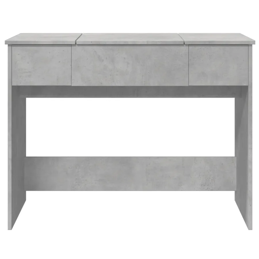 Coiffeuse avec miroir gris béton 100x45x76 cm - 5