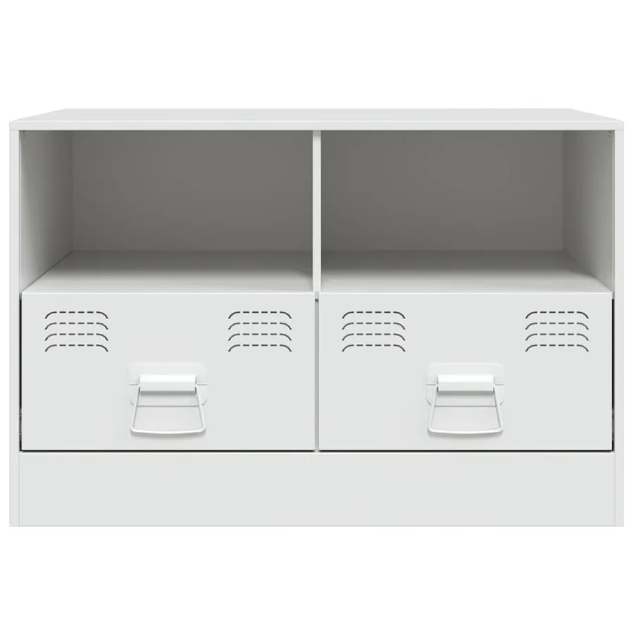 Meubles TV 2 pcs blanc 67x39x44 cm acier - 5