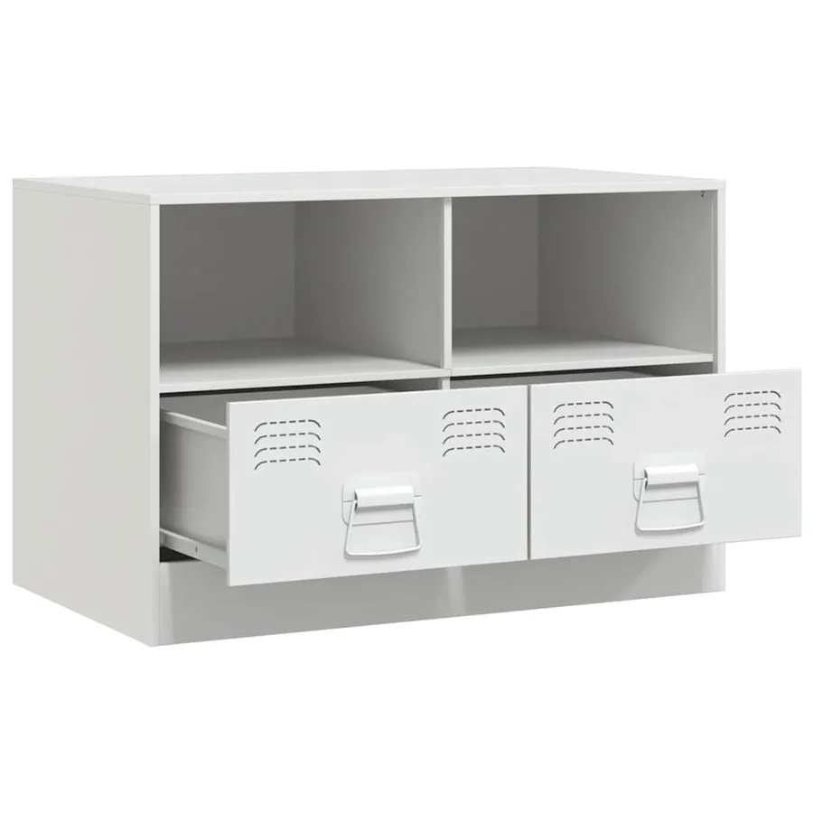Meubles TV 2 pcs blanc 67x39x44 cm acier - 6