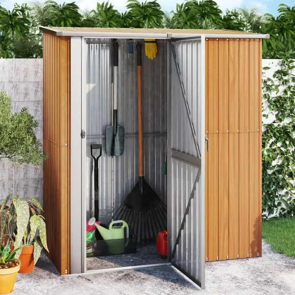 Abri de jardin 180,5 x 97 x 209,5 cm Acier galvanisé Aspect bois