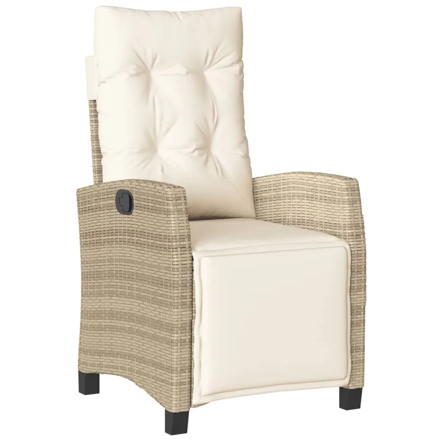 Ensemble à manger de jardin avec coussins 5pcs Beige poly rotin - 6