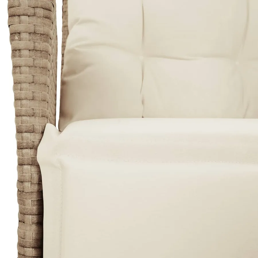 Ensemble à manger de jardin et coussins 9 pcs beige Poly rotin - 6