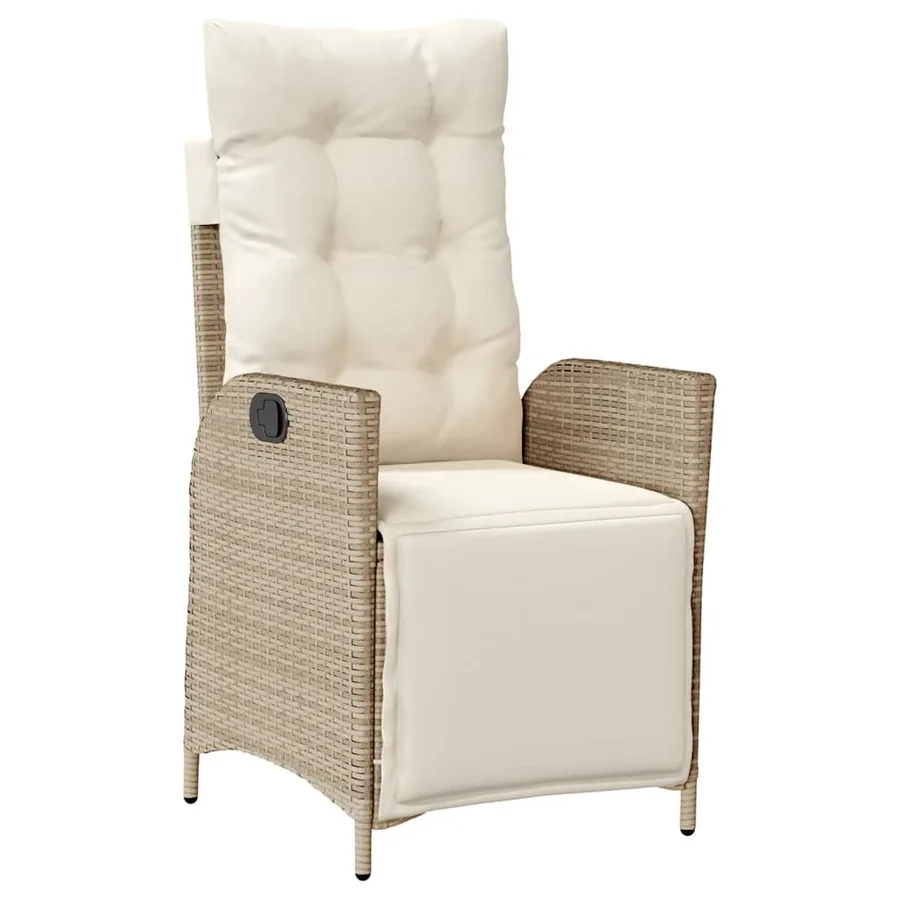 Ensemble à manger de jardin et coussins 7 pcs beige poly rotin - 3