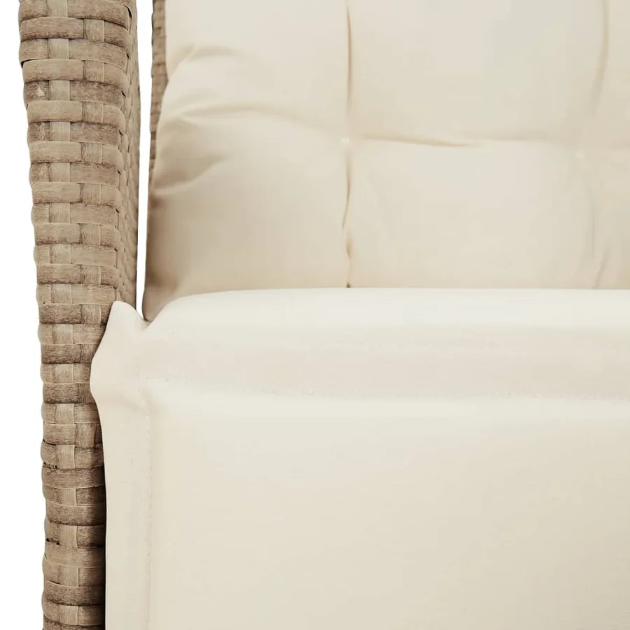 Ensemble à manger de jardin et coussins 7 pcs beige poly rotin - 6
