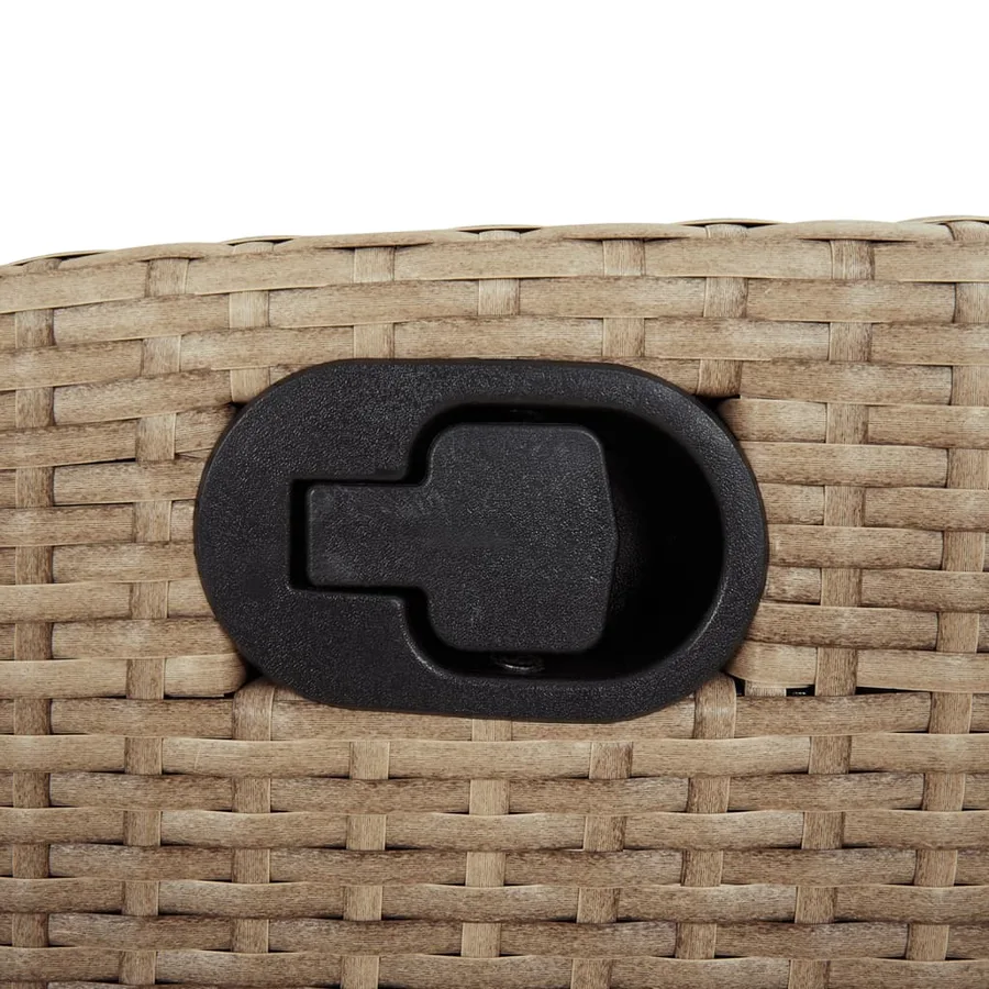 Ensemble à manger de jardin et coussins 7 pcs beige poly rotin - 7