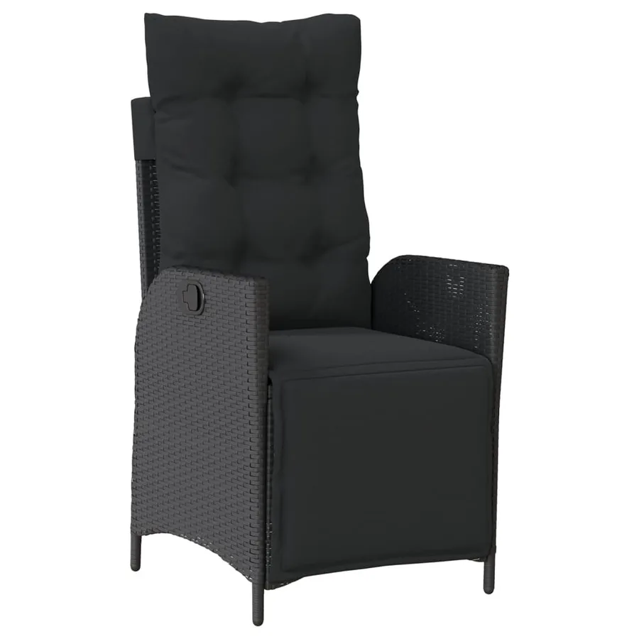 Ensemble à manger de jardin avec coussins 3 pcs Noir - 3