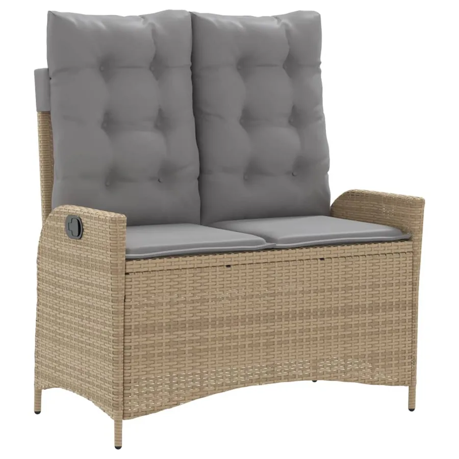 Ensemble à manger de jardin coussins 4 pcs beige résine tressée - 4