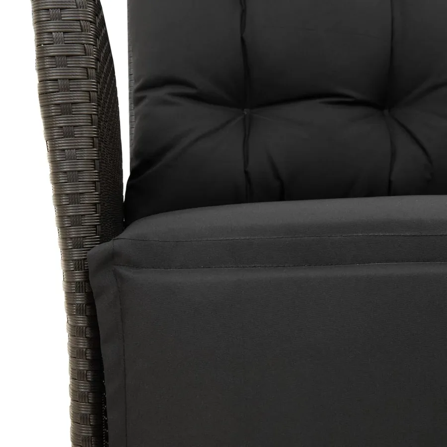 Ensemble à manger de jardin 4 pcs avec coussins noir - 8