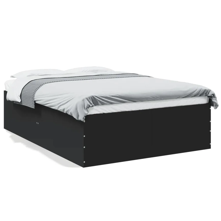 Cadre de lit sans matelas noir 140x200 cm - 2
