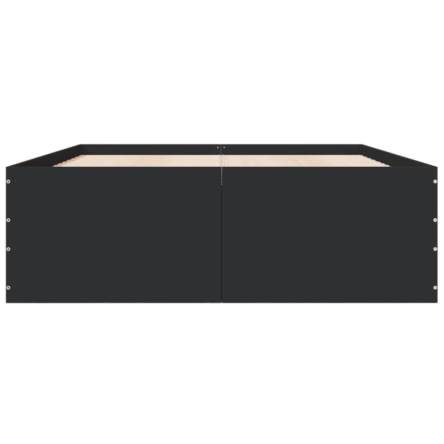 Cadre de lit sans matelas noir 140x200 cm - 4
