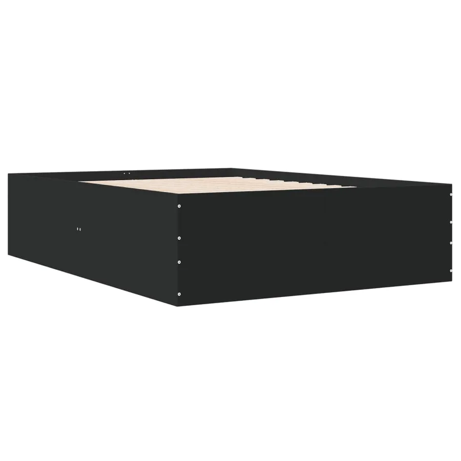Cadre de lit sans matelas noir 140x200 cm - 6