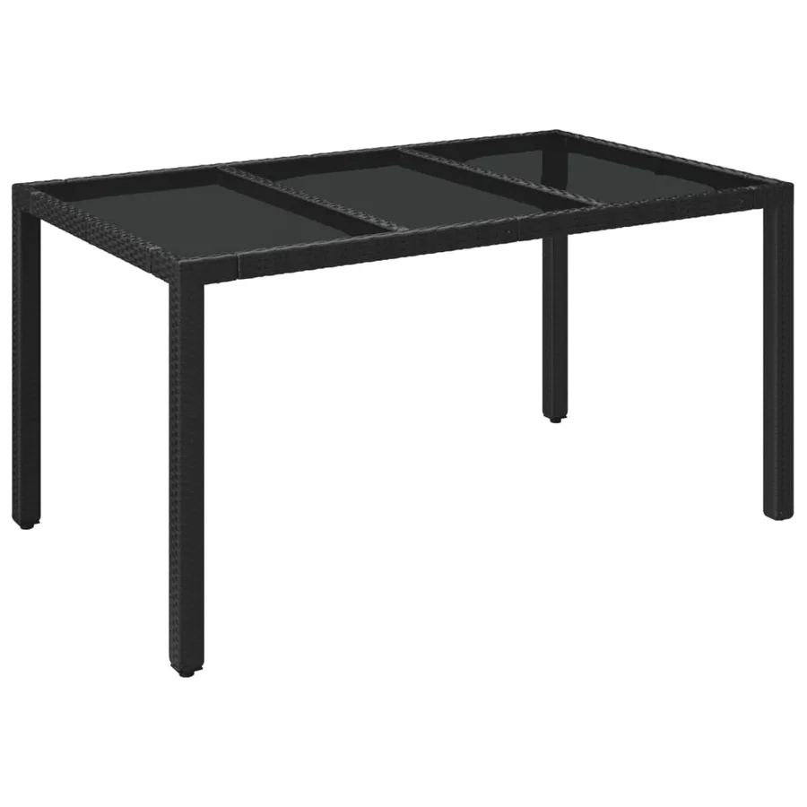 Ensemble à manger de jardin coussins 7pcs Noir Résine tressée - 4