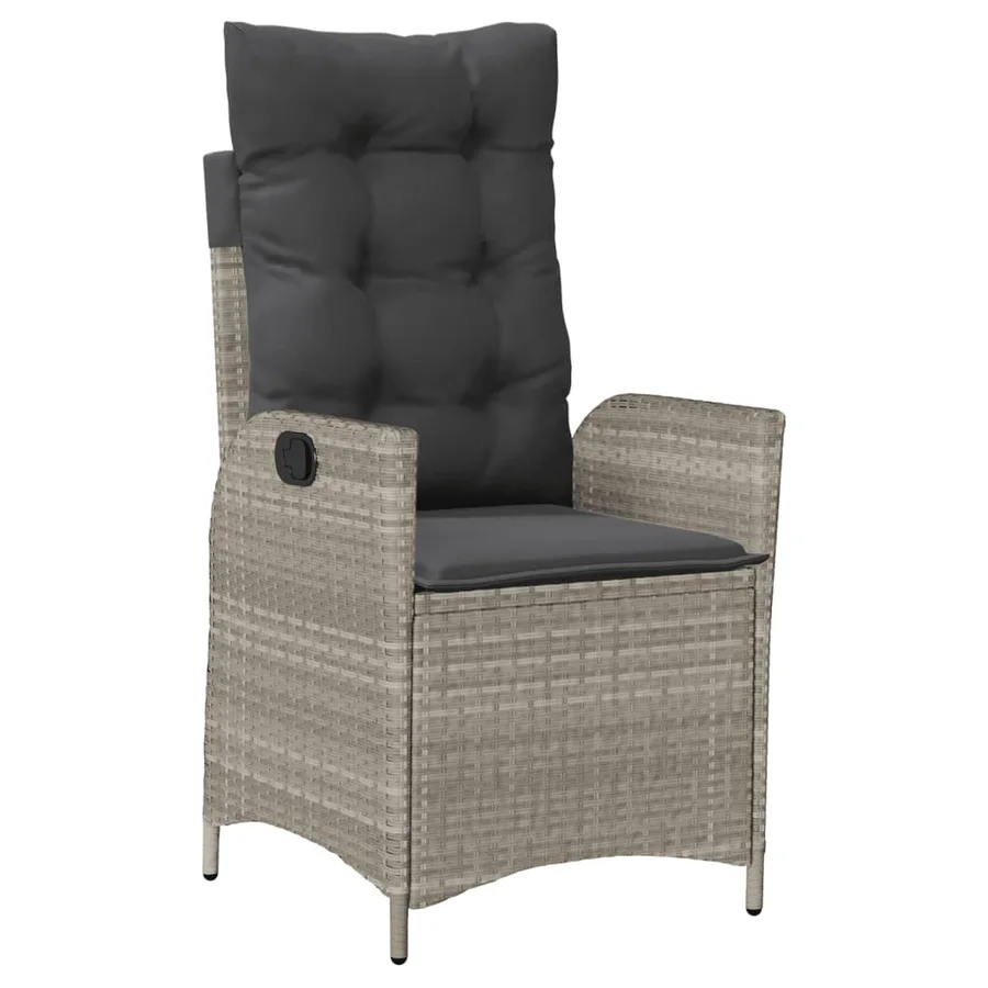 Ensemble à manger de jardin et coussins 7 pcs gris clair rotin - 3