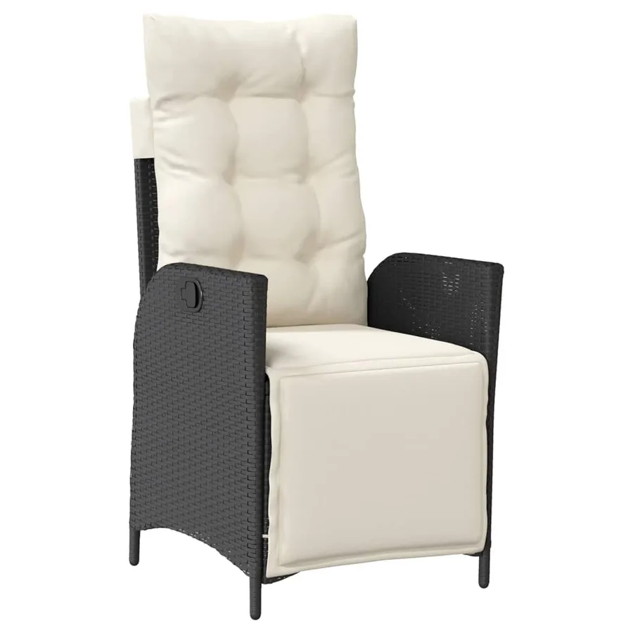 Ensemble à manger de jardin avec coussins 3 pcs Noir - 3