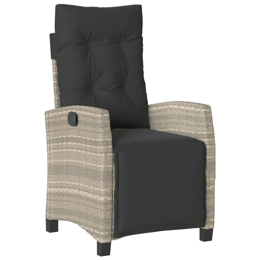 Ensemble à manger de jardin et coussins 5 pcs gris clair rotin - 6