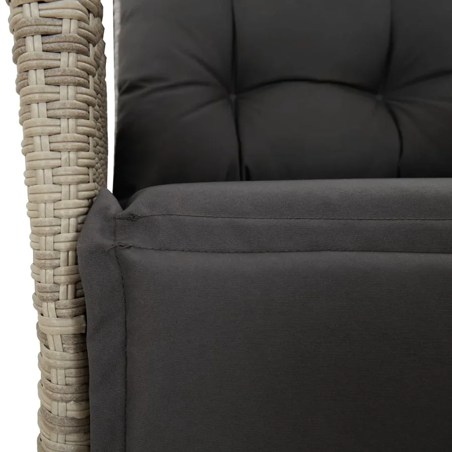 Ensemble à manger de jardin et coussins 5 pcs gris clair rotin - 5