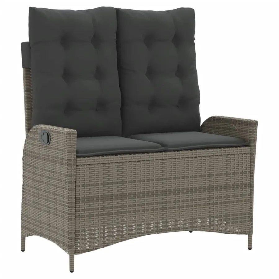Ensemble à manger jardin 4pcs et coussins Gris Résine tressée - 4