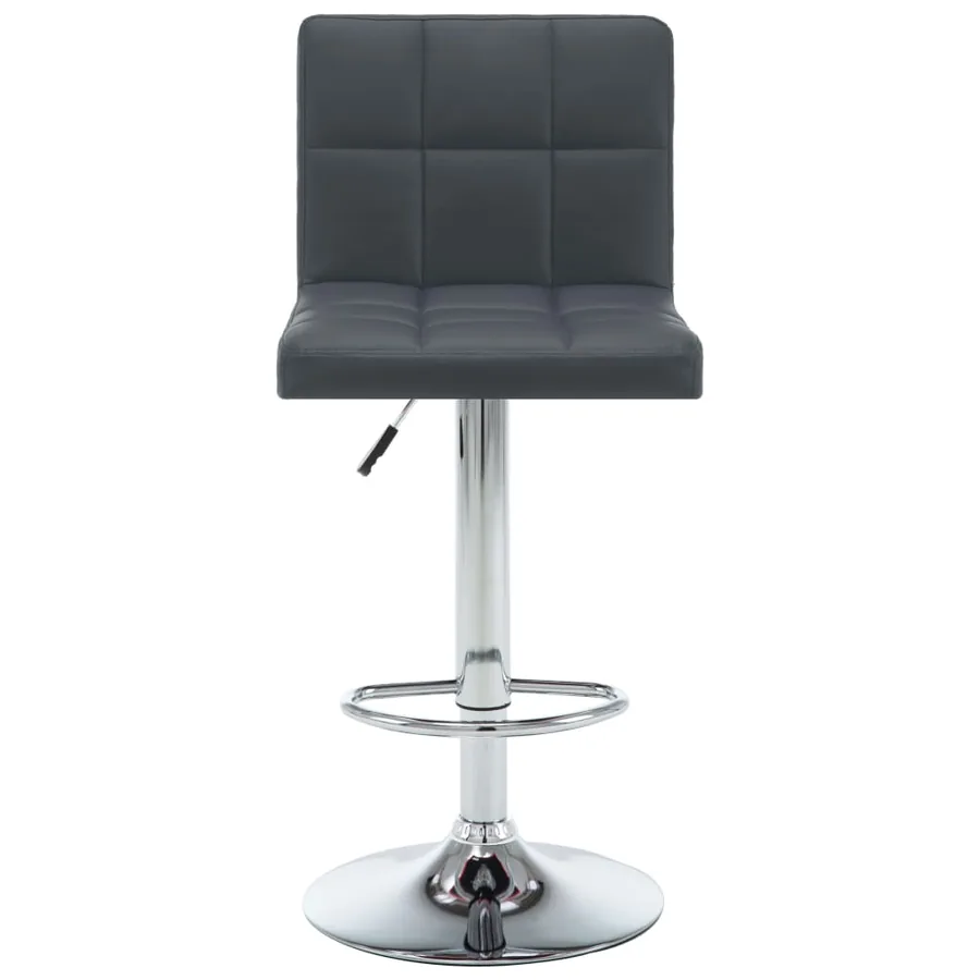 Tabourets de bar lot de 2 gris similicuir - 3