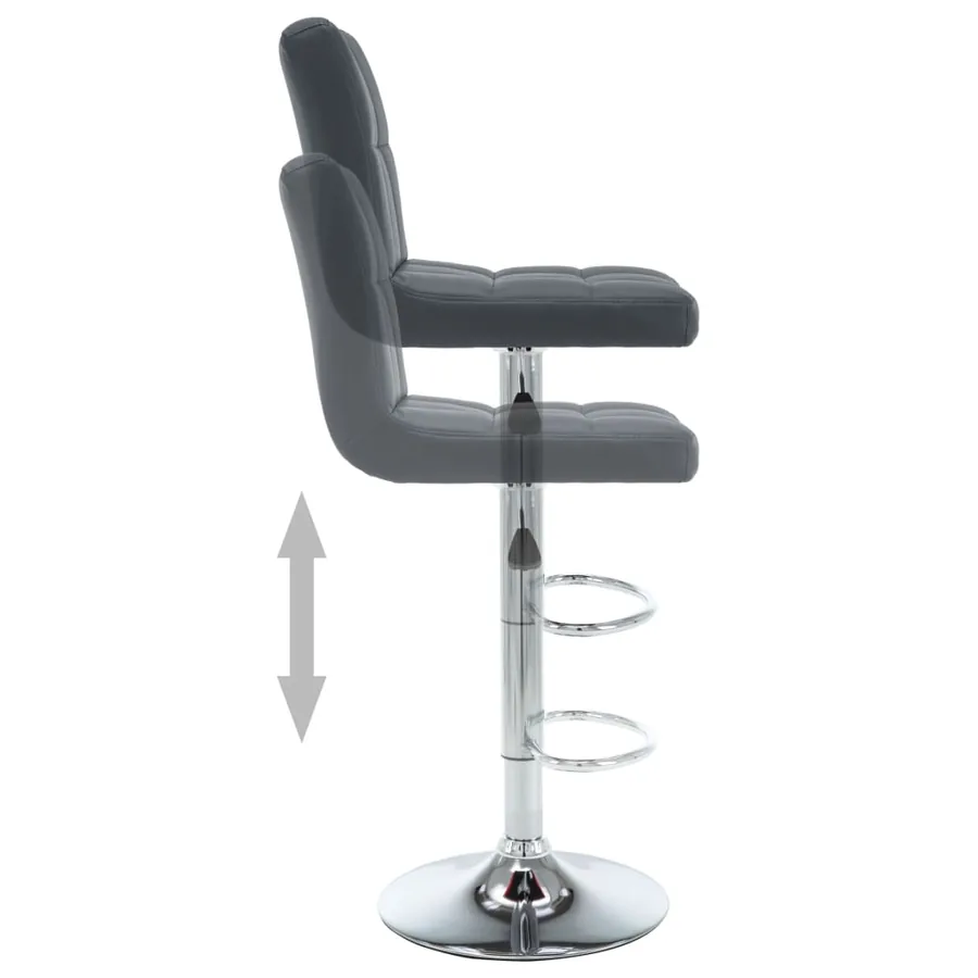 Tabourets de bar lot de 2 gris similicuir - 4