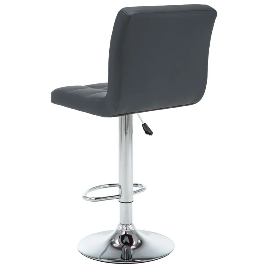 Tabourets de bar lot de 2 gris similicuir - 5