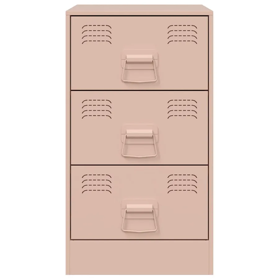 Tables de chevet 2 pcs rose 34,5x39x62 cm acier - 5