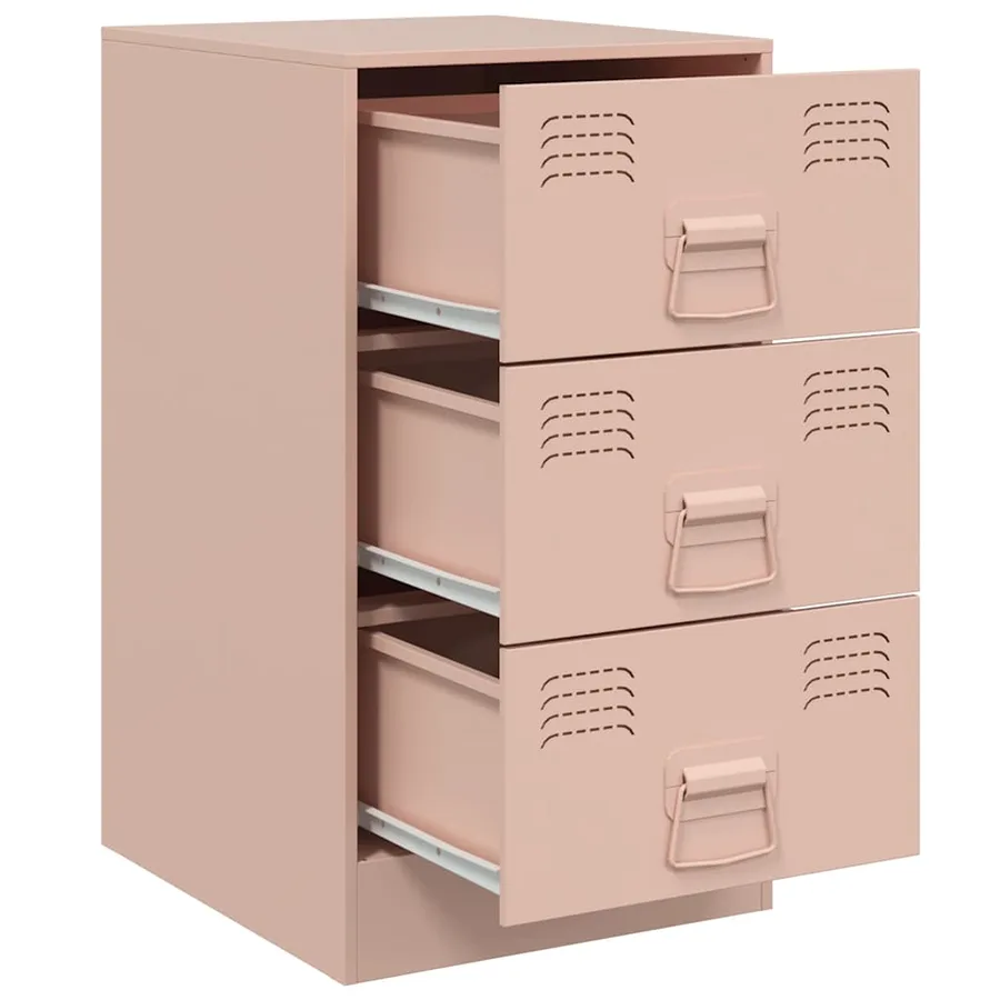Tables de chevet 2 pcs rose 34,5x39x62 cm acier - 7