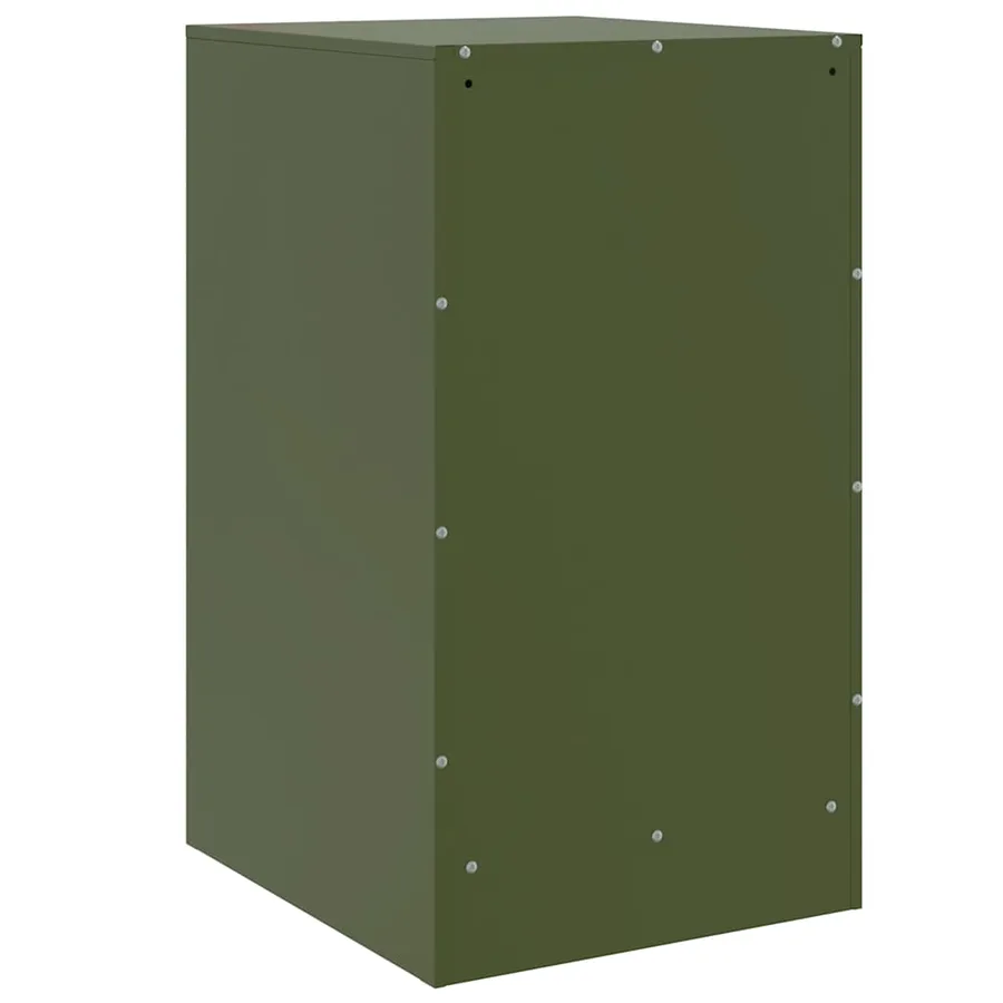 Tables de chevet 2 pcs vert olive 34,5x39x62 cm acier - 8