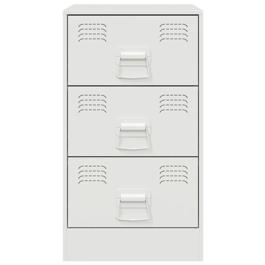 Tables de chevet 2 pcs blanc 34,5x39x62 cm acier - 5