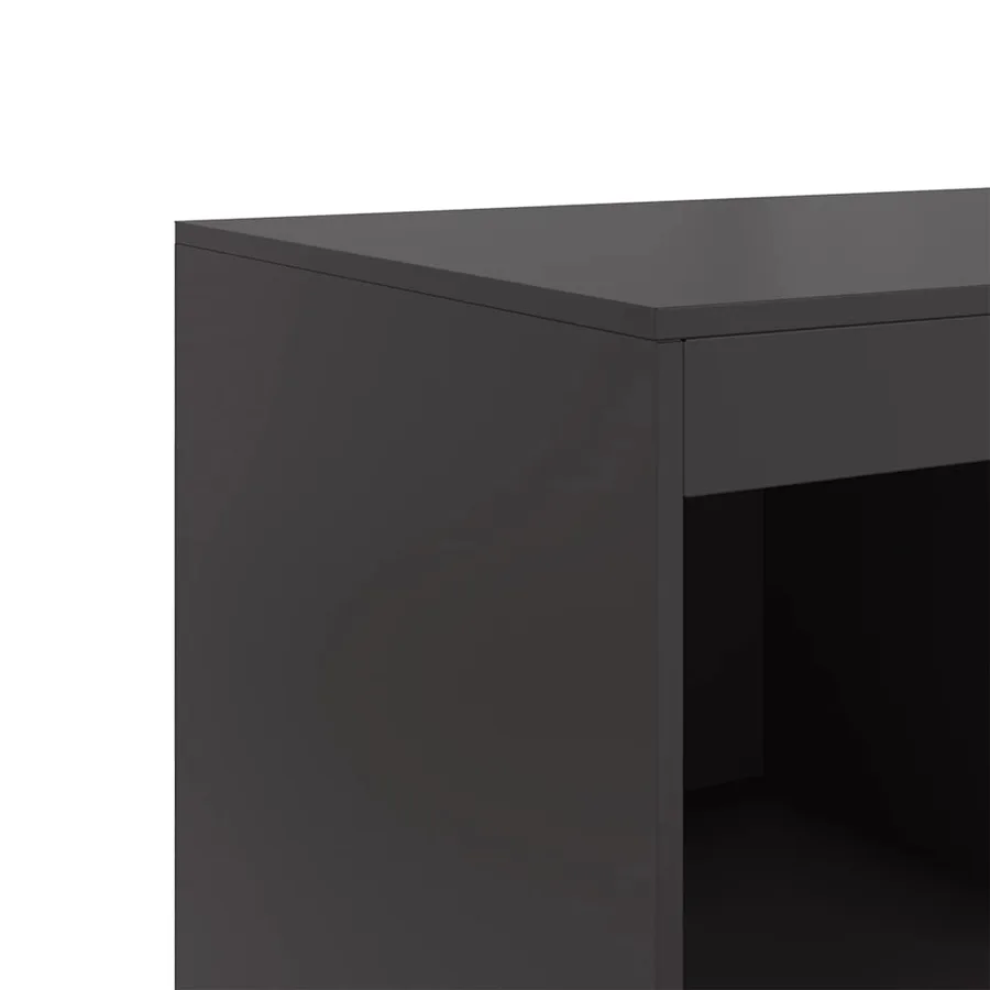 Buffet haut noir 67x39x95 cm acier - 10