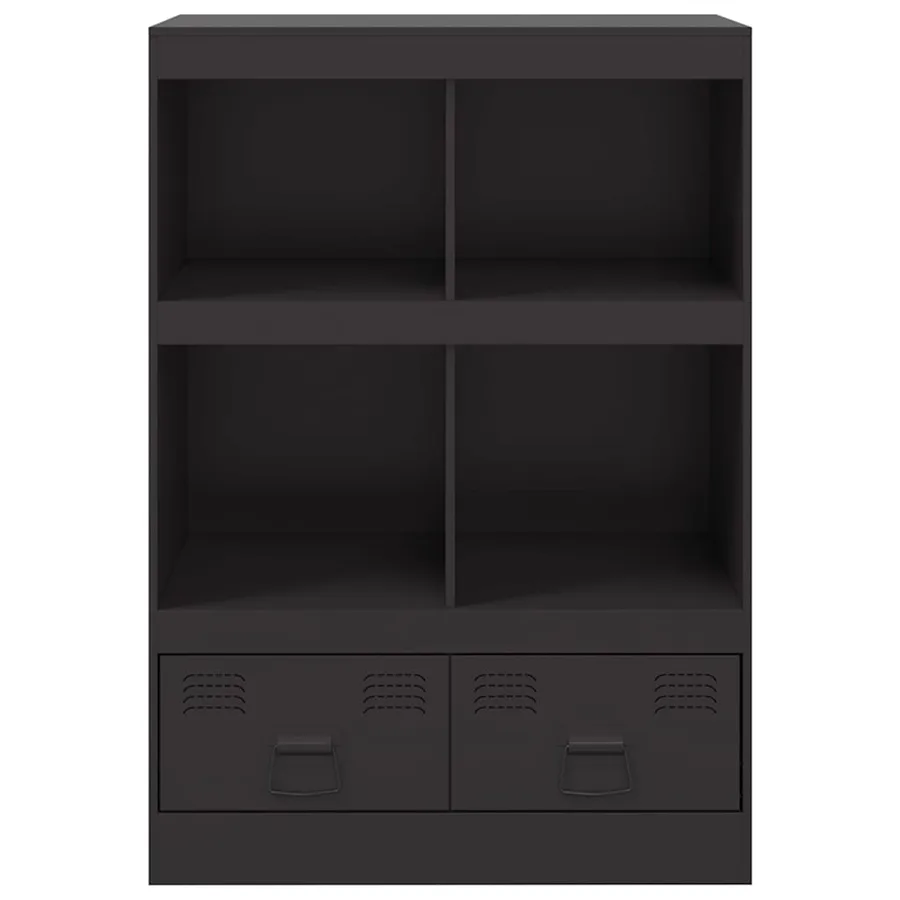 Buffet haut noir 67x39x95 cm acier - 6