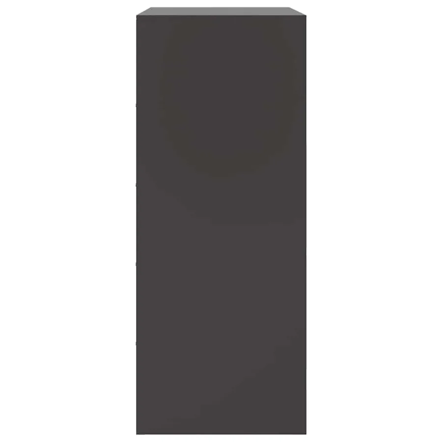 Buffet haut noir 67x39x95 cm acier - 8
