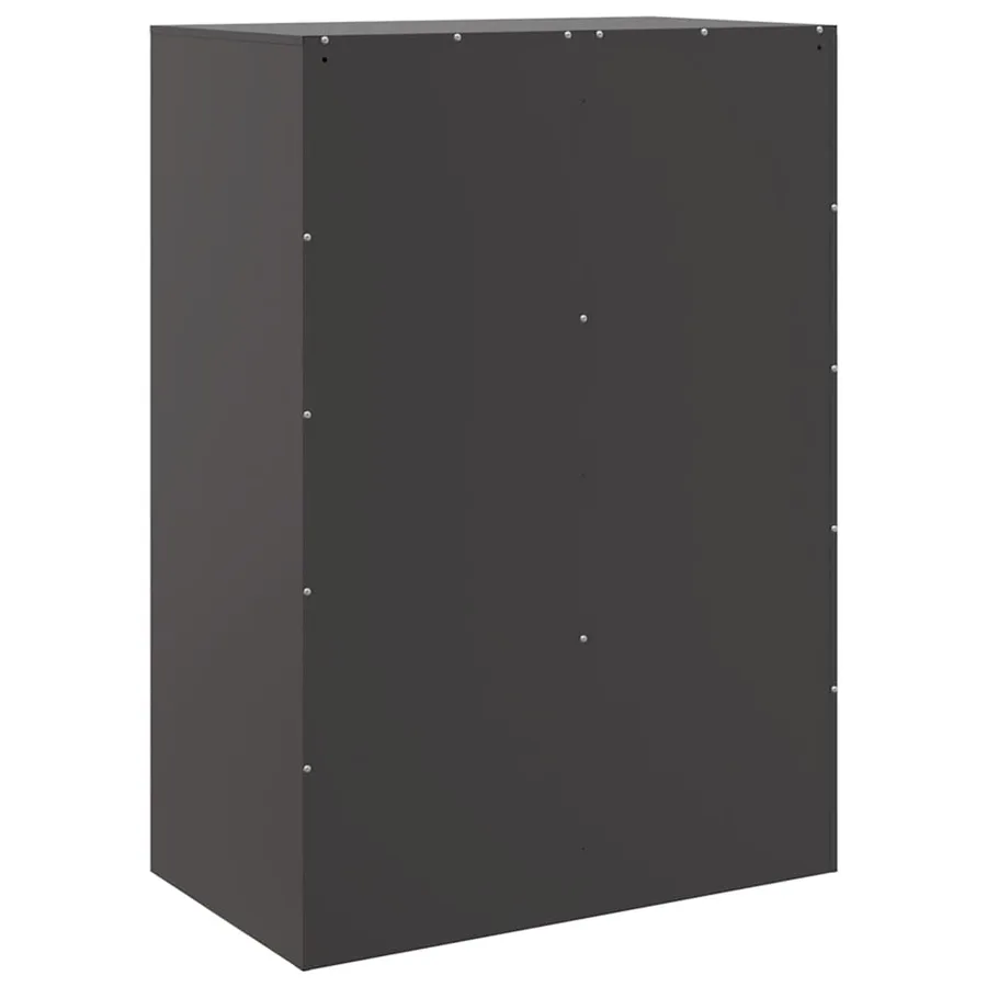 Buffet haut noir 67x39x95 cm acier - 9