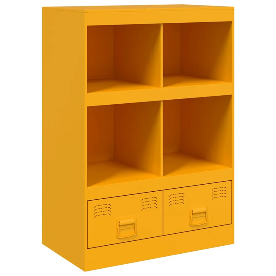 Buffet jaune moutarde 67x39x95 cm acier - 2