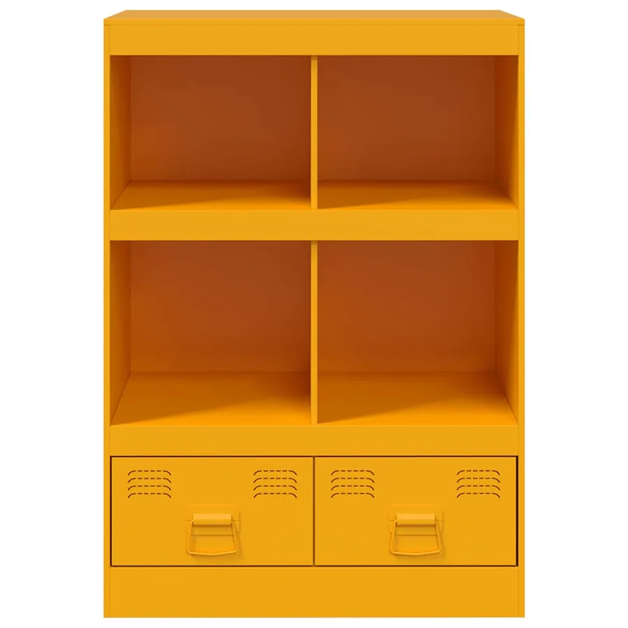 Buffet jaune moutarde 67x39x95 cm acier - 6