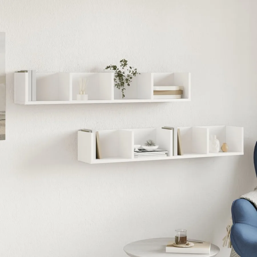 Armoires murales 2 pcs blanc 99x18x16,5 cm bois d'ingénierie - 3