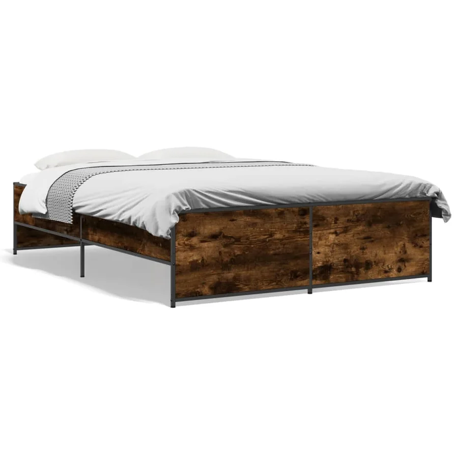 Cadre de lit sans matelas chêne fumé 120x190 cm - 2