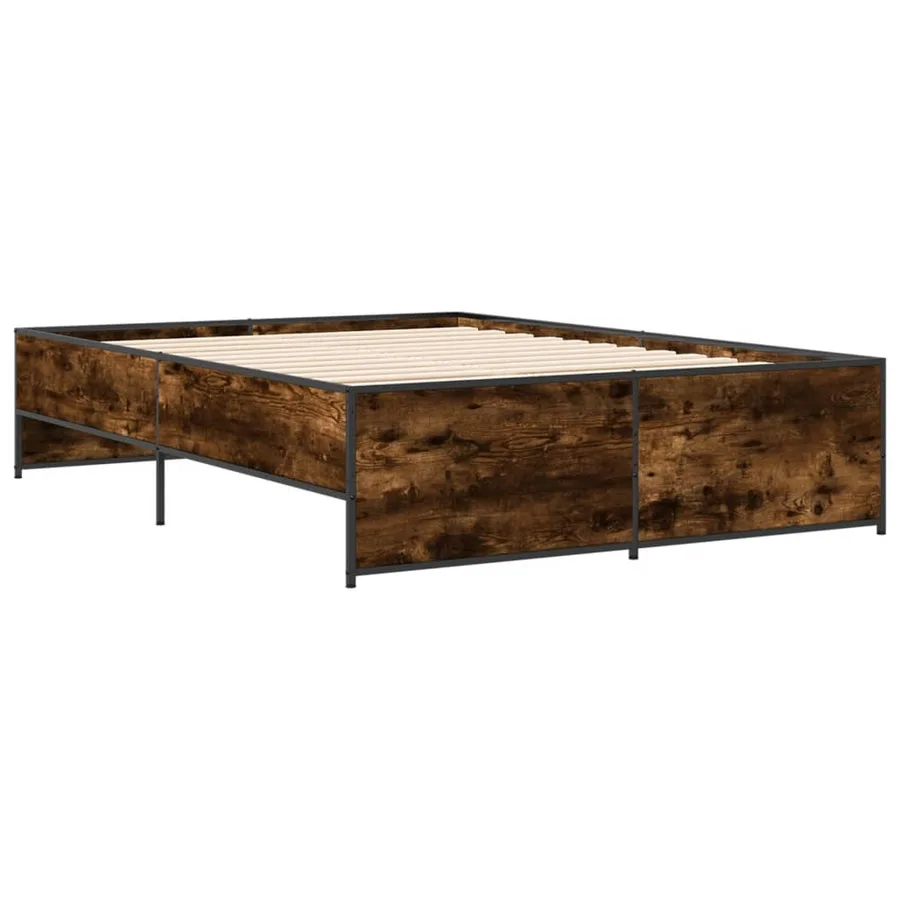 Cadre de lit sans matelas chêne fumé 120x190 cm - 3