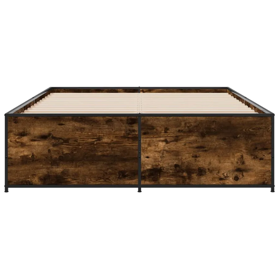 Cadre de lit sans matelas chêne fumé 120x190 cm - 4