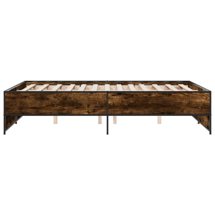 Cadre de lit sans matelas chêne fumé 120x190 cm - 5