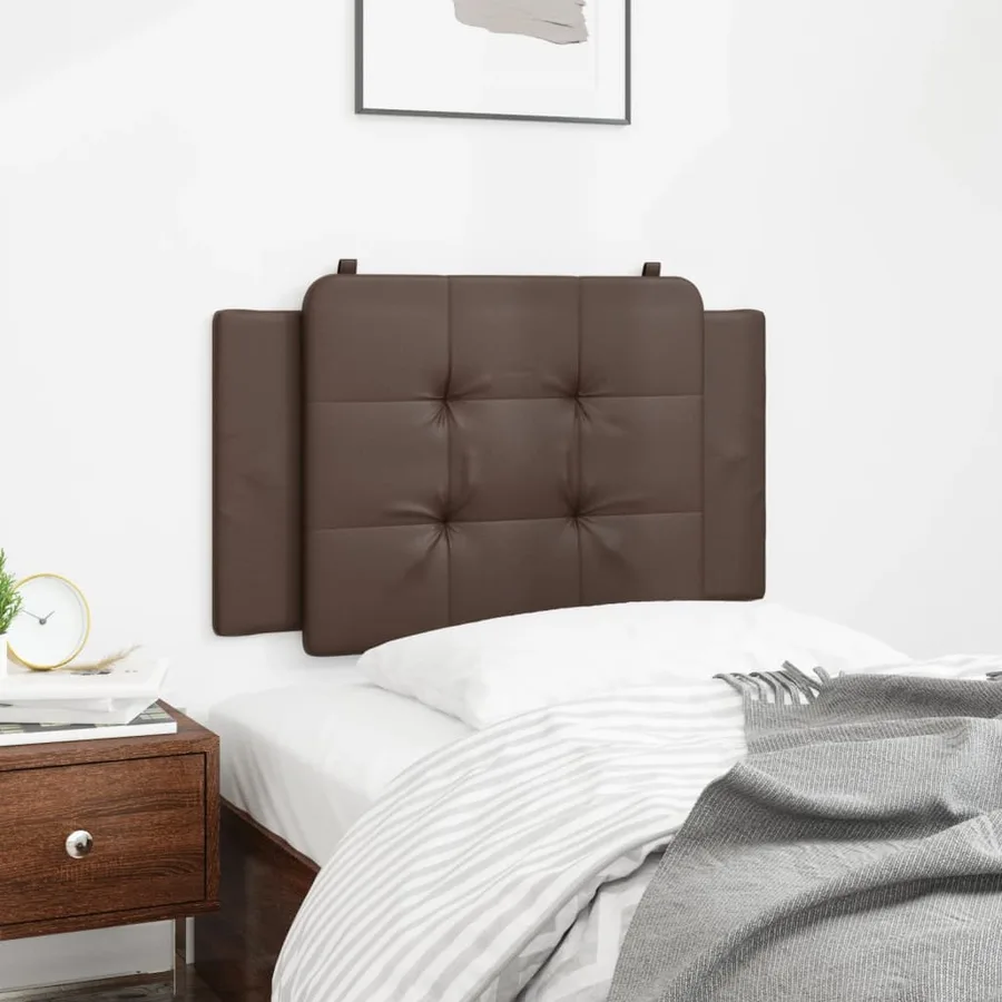 Coussin de tête de lit Zadar marron 80 cm similicuir - 3