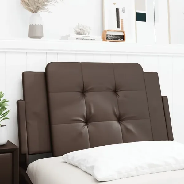 Coussin de tête de lit Zadar marron 90 cm similicuir